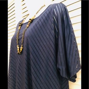 AB STUDIO BEAUTIFUL NAVY BLUE LARGE TOP